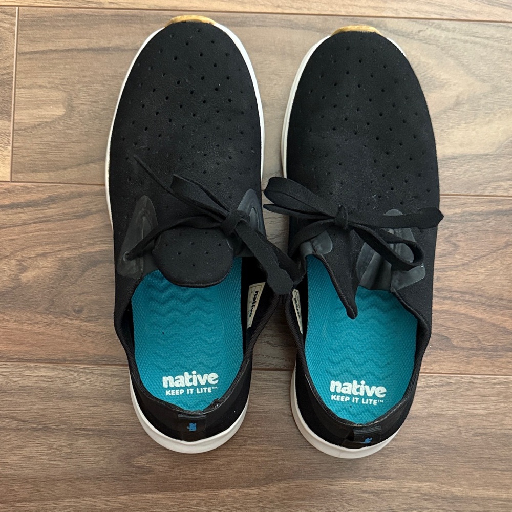Native Women's Black Sneakers with White Soles